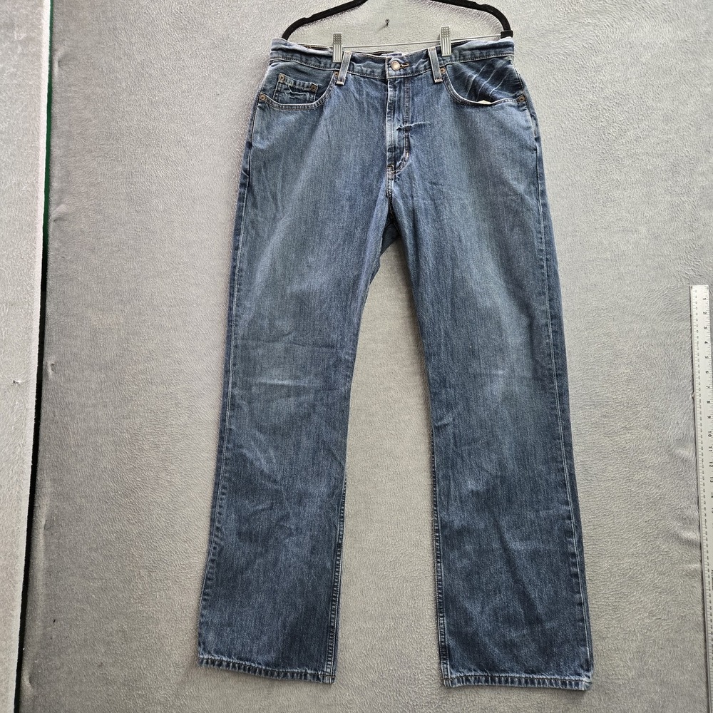 VINTAGE Old Navy Men Jeans 34X34 Blue Denim Bootcut 33" Inseam Y2K